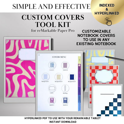 Custom Covers Toolkit for reMarkable Paper Pro Template: Covers, Backgrounds, Labels, Bindings | Cop