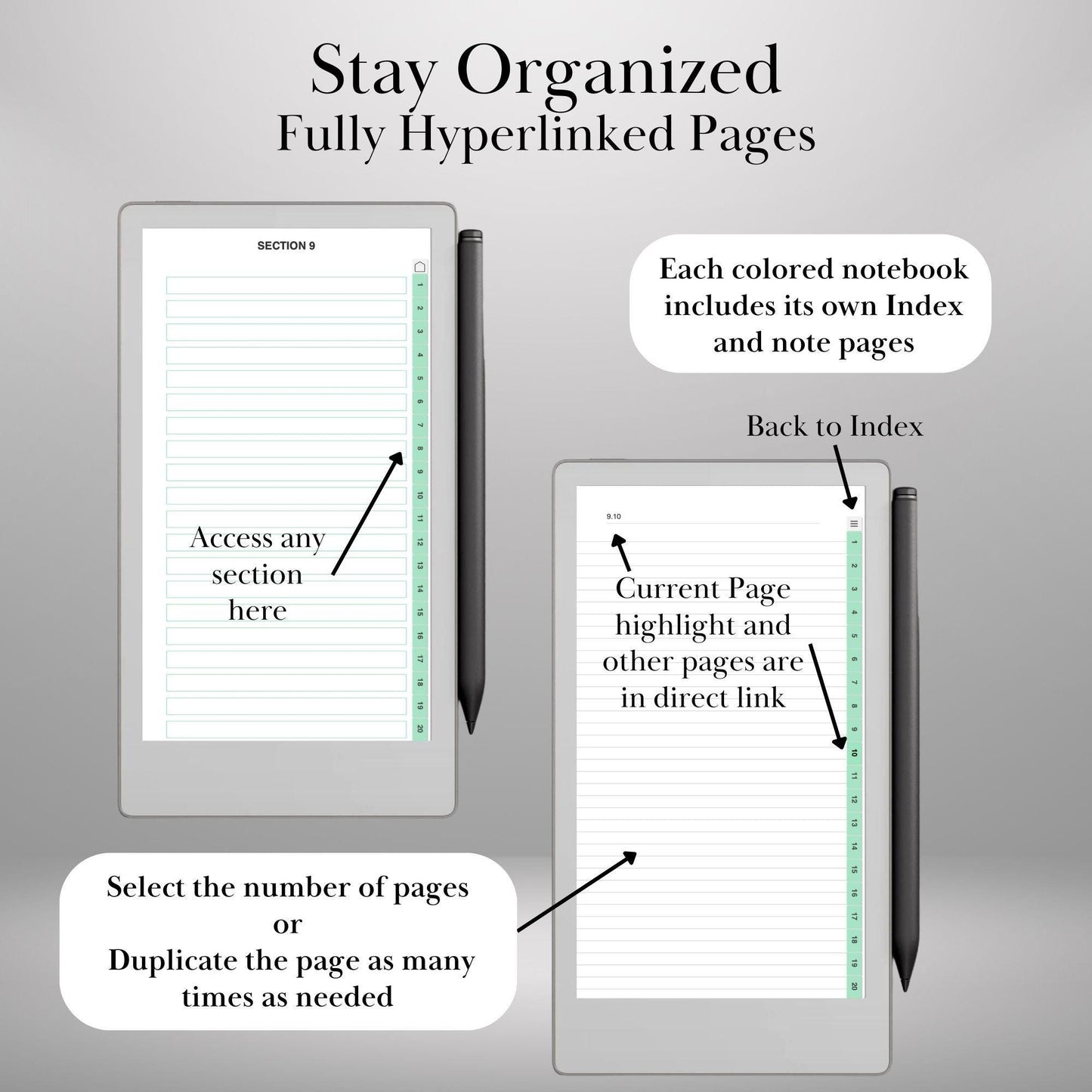 Custom Infinite Notebook Template Creator for reMarkable Paper Pro, Move, rM2: Personalized Template | Build Your Own Hyperlinked Notebook