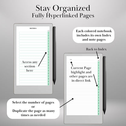 Custom Infinite Notebook Template Creator for reMarkable Paper Pro, Move, rM2: Personalized Template | Build Your Own Hyperlinked Notebook
