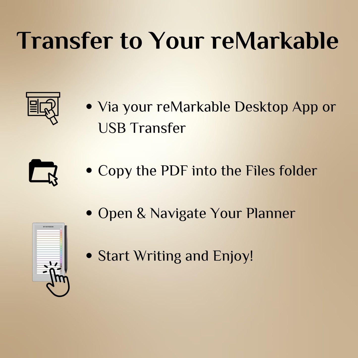 Custom Notebook Template Creator for reMarkable Paper Pro Move, rM2 | Personalized Template | Build Your Own Hyperlinked Notebook