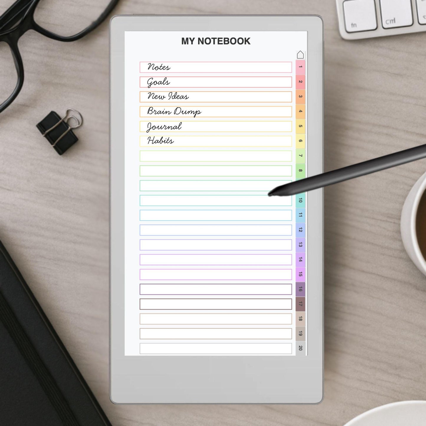 Custom Notebook Template Creator for reMarkable Paper Pro Move, rM2 | Personalized Template | Build Your Own Hyperlinked Notebook