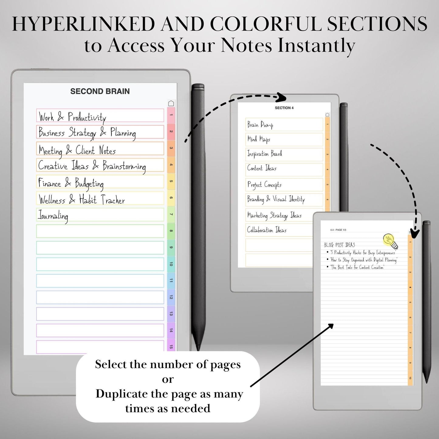 Custom Infinite Notebook Template Creator for reMarkable Paper Pro, Move, rM2: Personalized Template | Build Your Own Hyperlinked Notebook