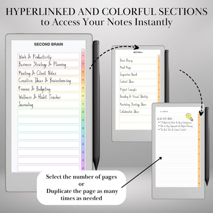 Custom Infinite Notebook Template Creator for reMarkable Paper Pro, Move, rM2: Personalized Template | Build Your Own Hyperlinked Notebook