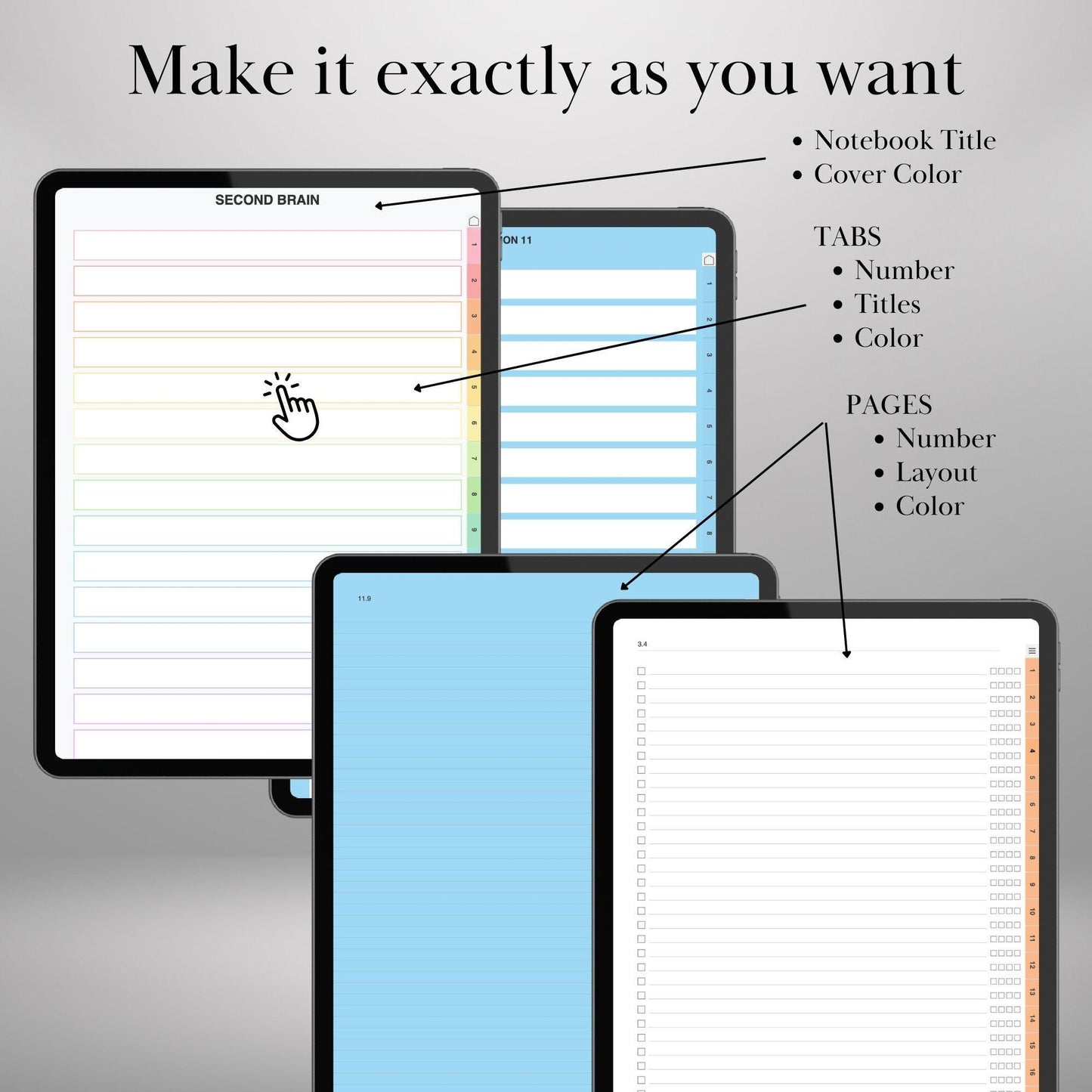 Custom Infinite Notebook Creator for iPad, Goodnotes, Notability, Noteshelf | Build Your Own Digital Notebook with tabs in 1 Minute
