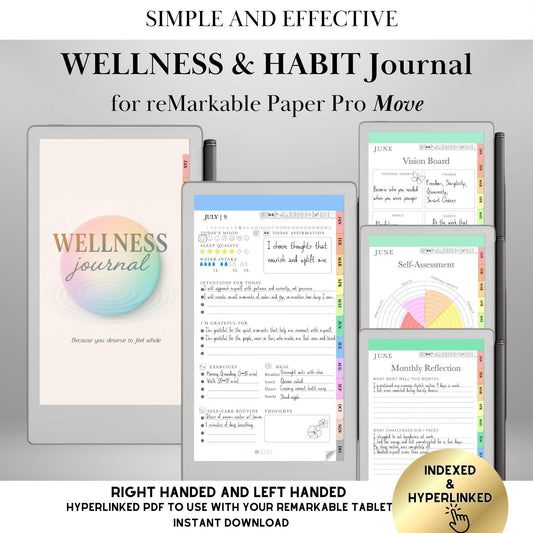 reMarkable Paper Pro Move — Self Care Journal, Wellness & Habit Planner