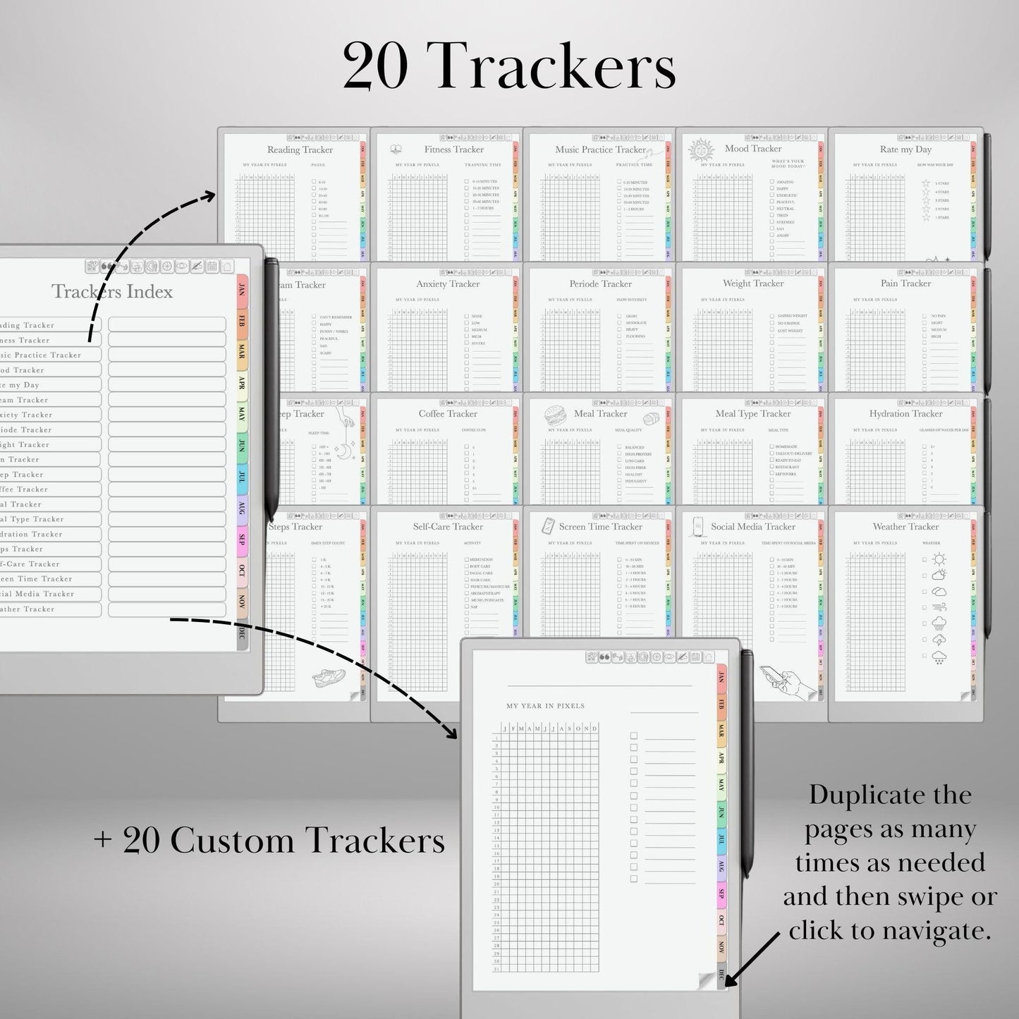 reMarkable Paper Pro Move — Self Care Journal, Wellness & Habit Planner