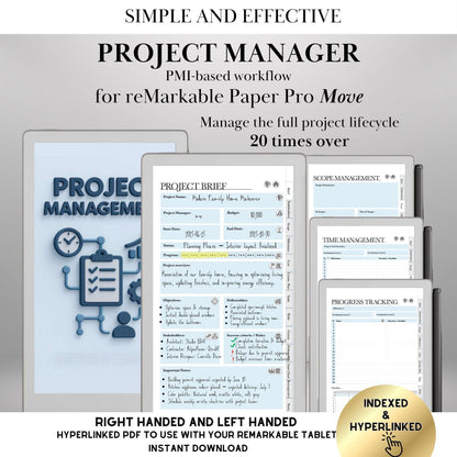 reMarkable Paper Pro Move — Project Management Planner, PMI & Gantt