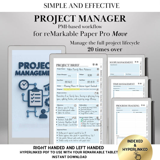 reMarkable Paper Pro Move — Project Management Planner, PMI & Gantt