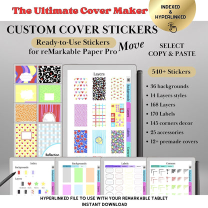 reMarkable Paper Pro Move — Custom Cover Toolkit, 540+ elements