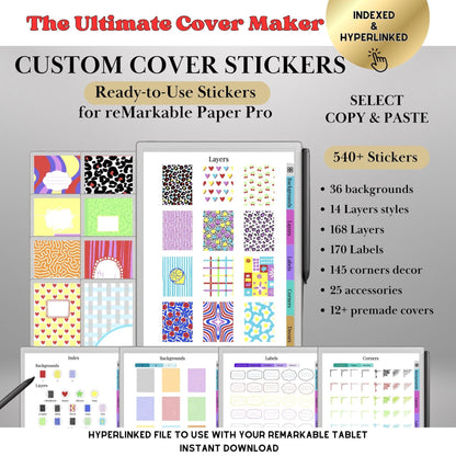 reMarkable Paper Pro — Custom Cover Toolkit, 540+ elements