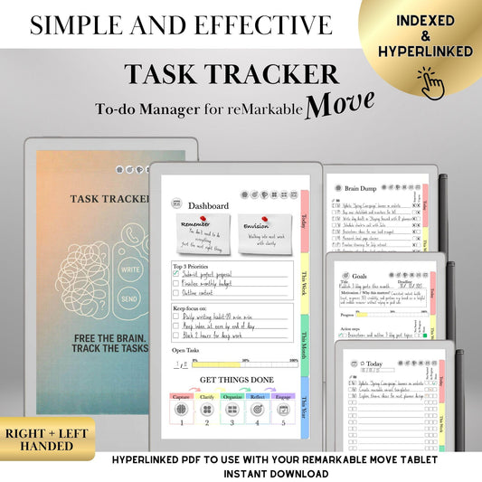 reMarkable Paper Pro Move — GTD Task Tracker, brain dump & projects