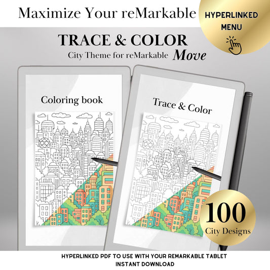 reMarkable Paper Pro Move — Coloring & Tracing Book, 100 pages