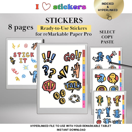 reMarkable Paper Pro — Color Sticker Pack, 400+ copy-paste