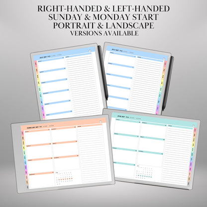 reMarkable Paper Pro & 2 — 2027 Weekly Planner, Minimalist Calendar
