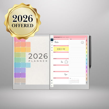 reMarkable Paper Pro & 2 — 2027 Weekly Planner, Minimalist Calendar