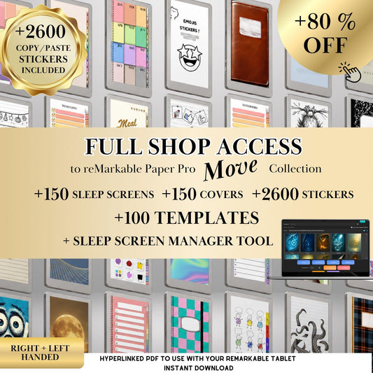reMarkable Paper Pro Move — Full Shop Access, 100+ templates & tools
