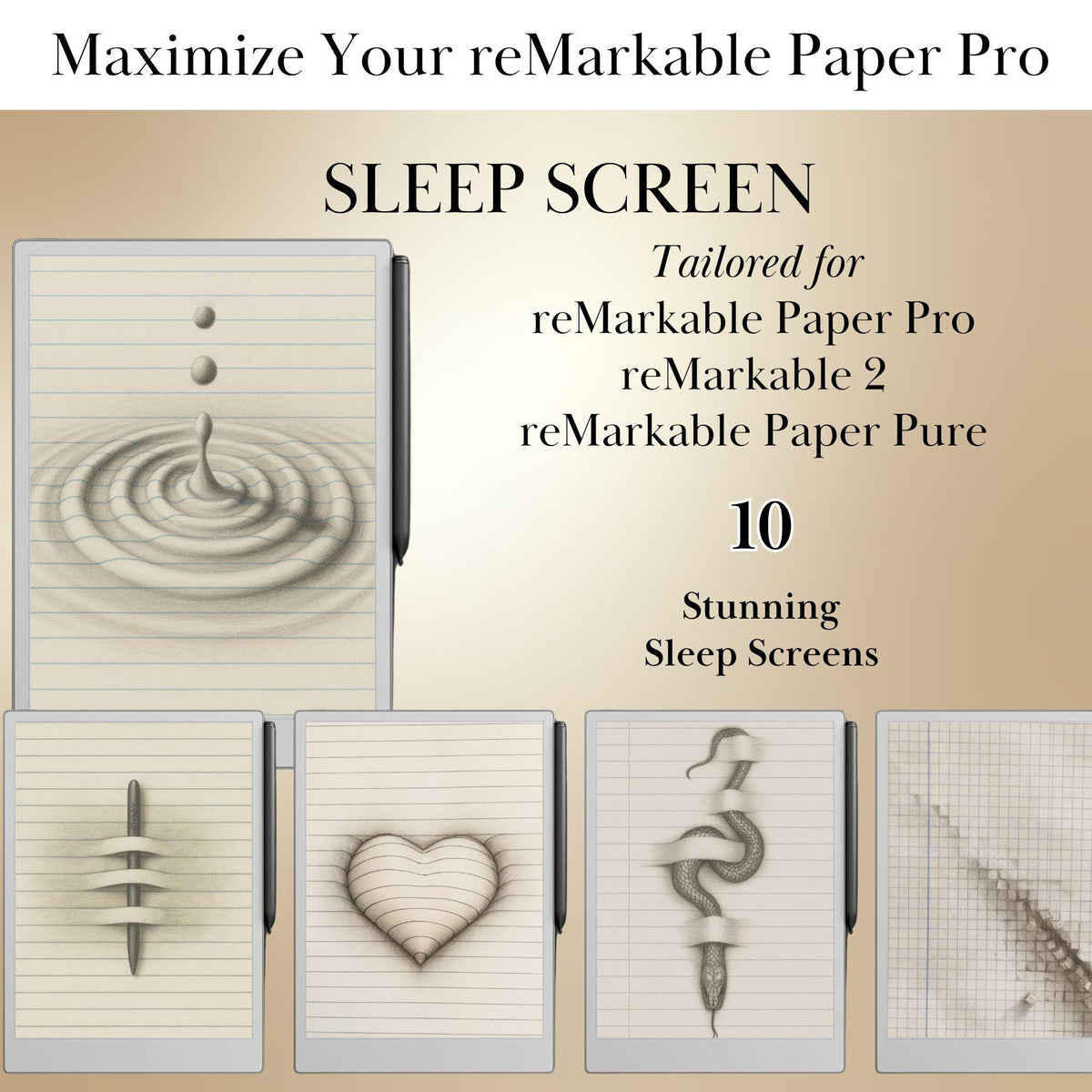 Creative Sleep Screen Bundle for reMarkable paper Pro | Remarkable Templates | Digital Sleep Screen | reMarkable Paper Pro Templates