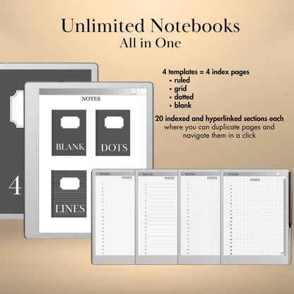 reMarkable Paper Pure — Notebook Bundle, Lined, Grid, Dotted & Blank