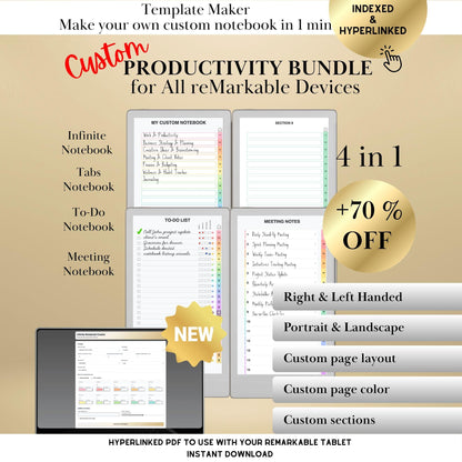 reMarkable All Devices — Custom Productivity Bundle Creator, 4 Notebooks