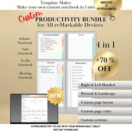 reMarkable All Devices — Custom Productivity Bundle Creator, 4 Notebooks