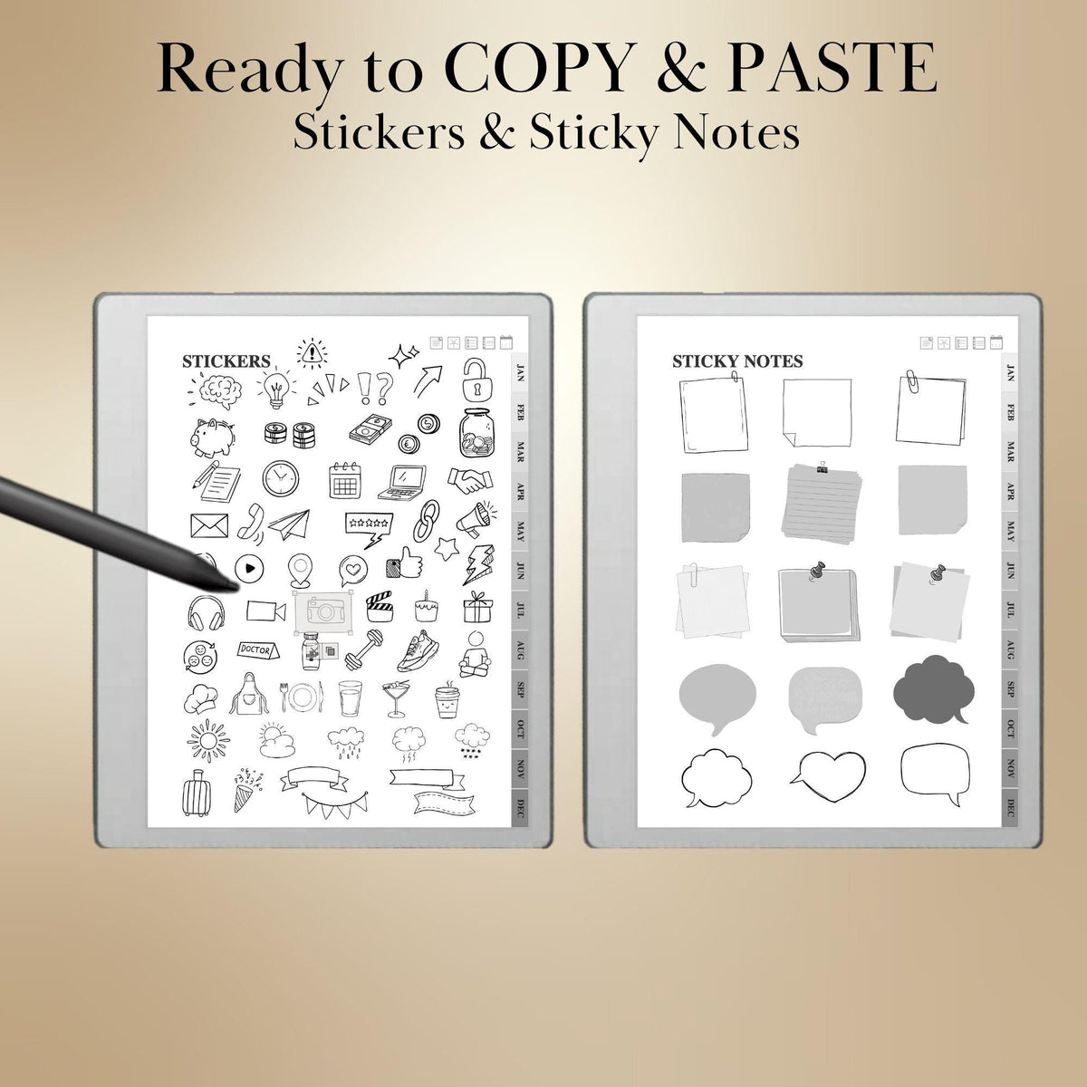 reMarkable Paper Pure & 2 — Daily Planner 2026-2027, dated calendar with stickers