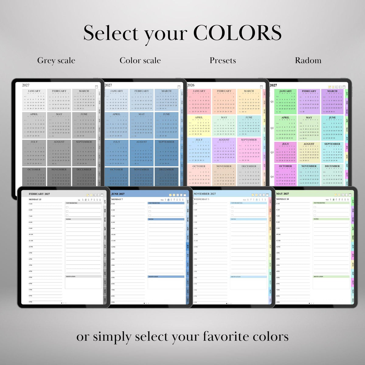 GoodNotes & Notability — Calendar Planner Creator 2026 2027, make your own planner