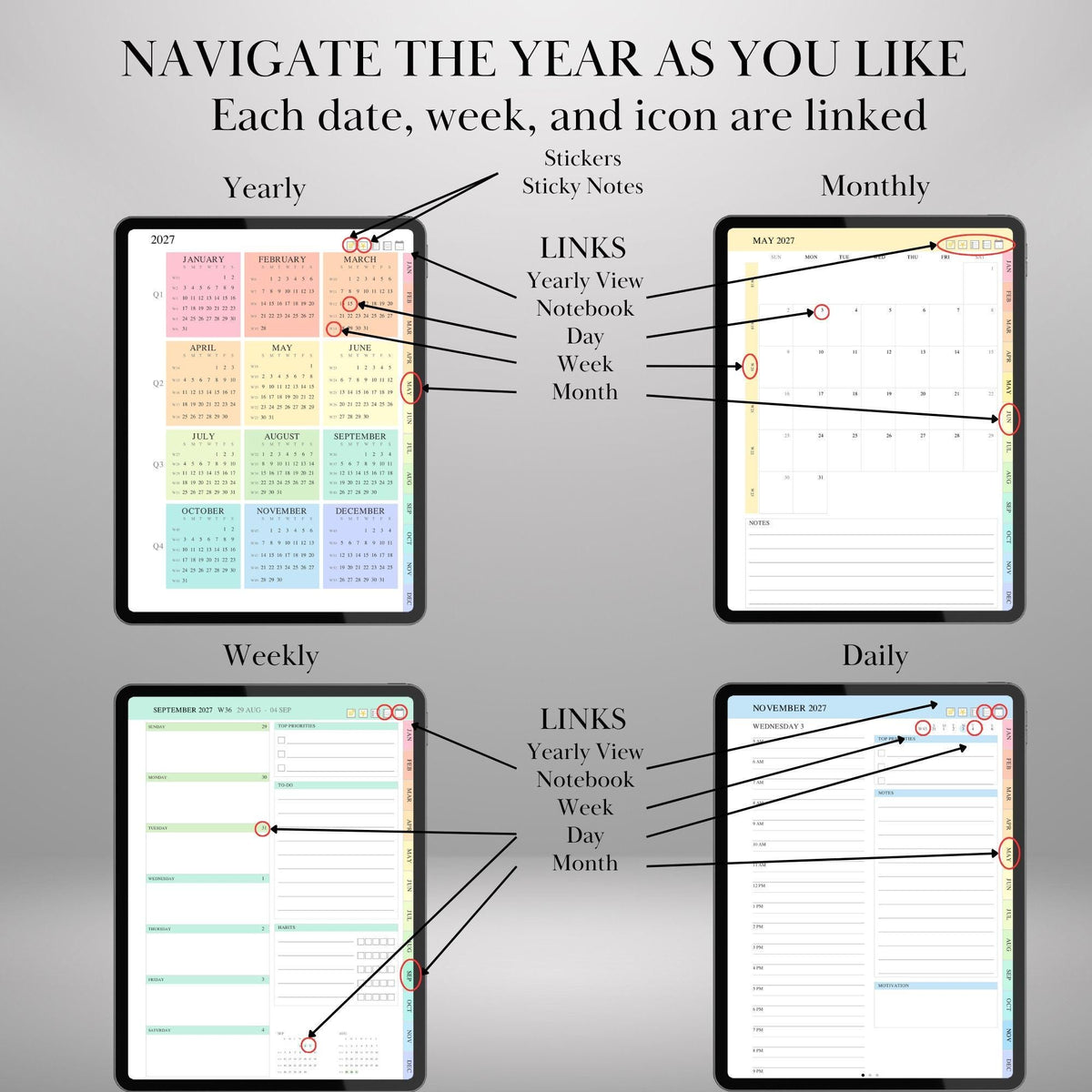 GoodNotes & Notability — Calendar Planner Creator 2026 2027, make your own planner