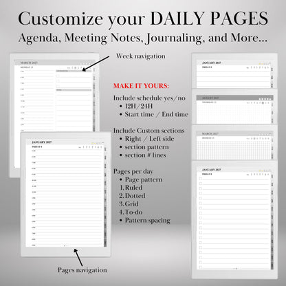 Supernote A5X A6X — Calendar Planner Creator 2026 2027, make your own planner