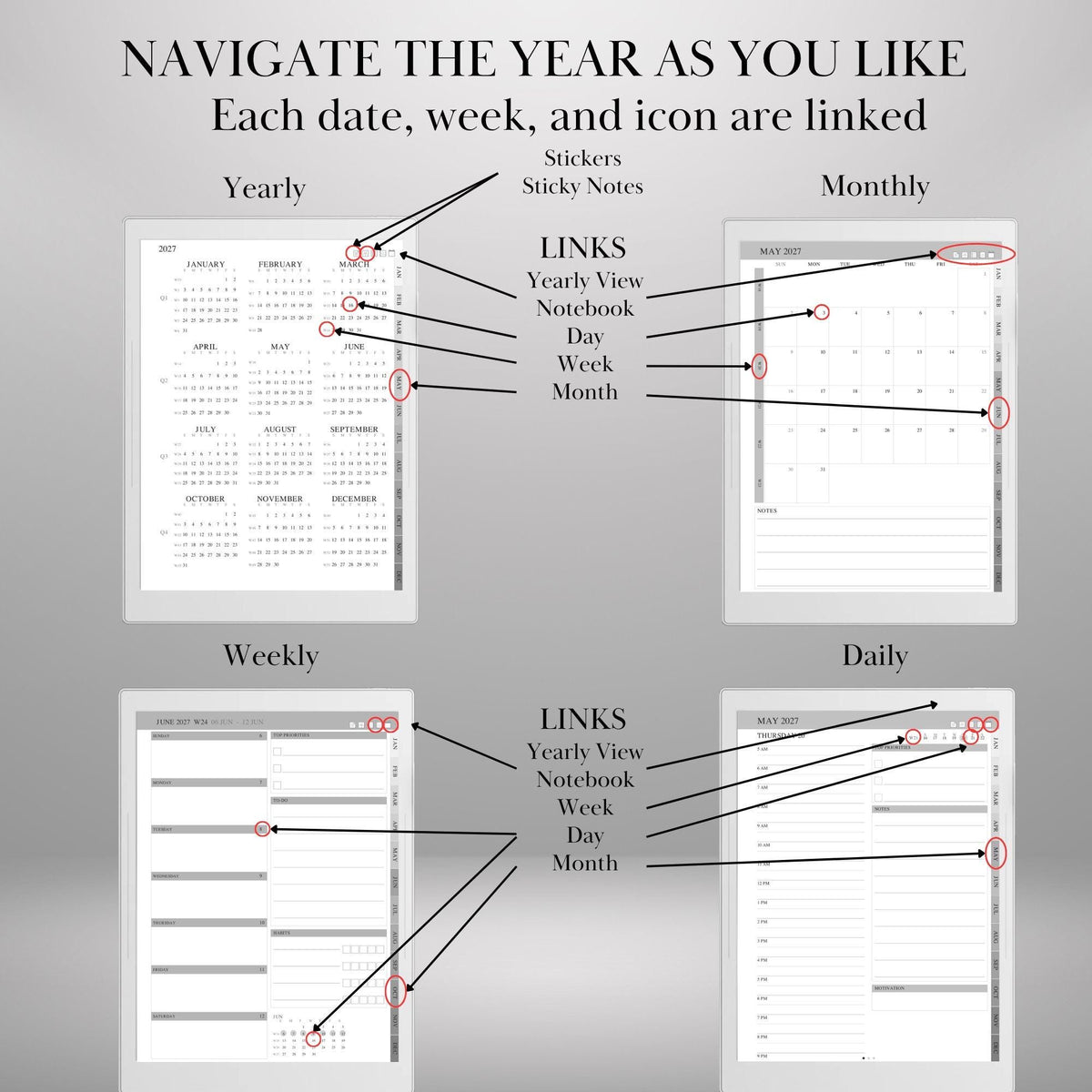 Supernote A5X A6X — Calendar Planner Creator 2026 2027, make your own planner