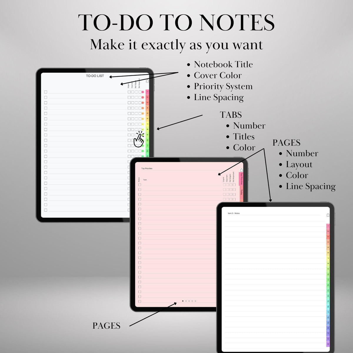 GoodNotes & Notability — To-Do Notebook Creator, custom hyperlinked task tracker