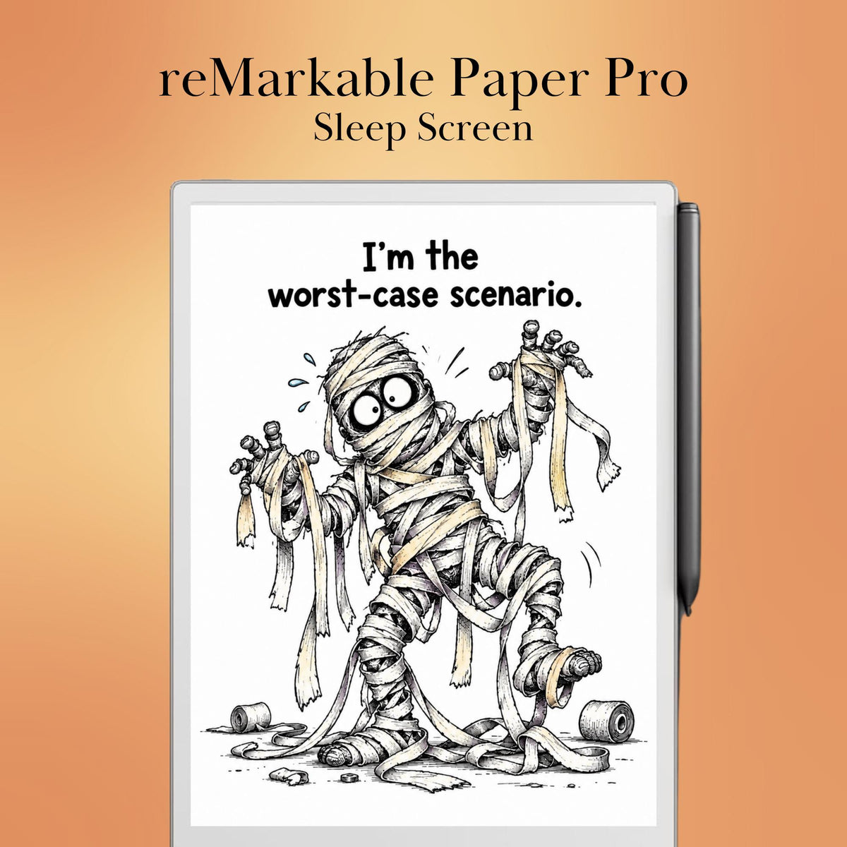 reMarkable Paper Pro & 2 — Halloween Sleep Screens, 15 funny designs color + B&W