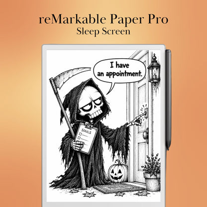 reMarkable Paper Pro & 2 — Halloween Sleep Screens, 15 funny designs color + B&W