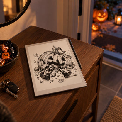 reMarkable Paper Pro & 2 — Halloween Sleep Screens, 15 funny designs color + B&W