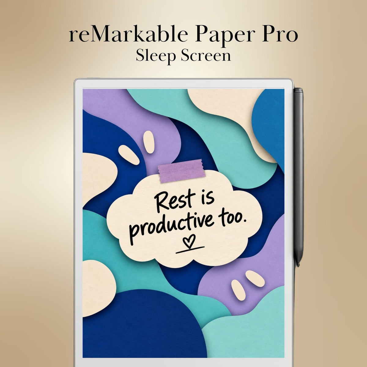 reMarkable Paper Pro & 2 — Funny Productivity Sleep Screens, papercut sticky notes
