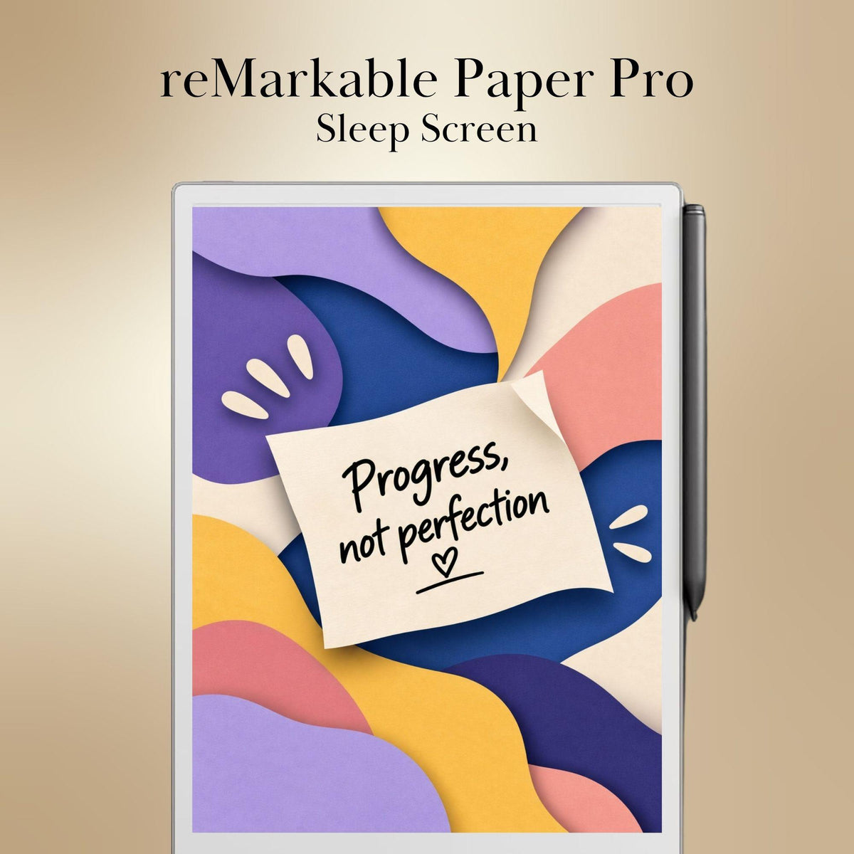 reMarkable Paper Pro & 2 — Gentle Affirmation Sleep Screens, papercut sticky notes