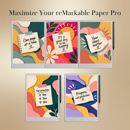 reMarkable Paper Pro & 2 — Gentle Affirmation Sleep Screens, papercut sticky notes