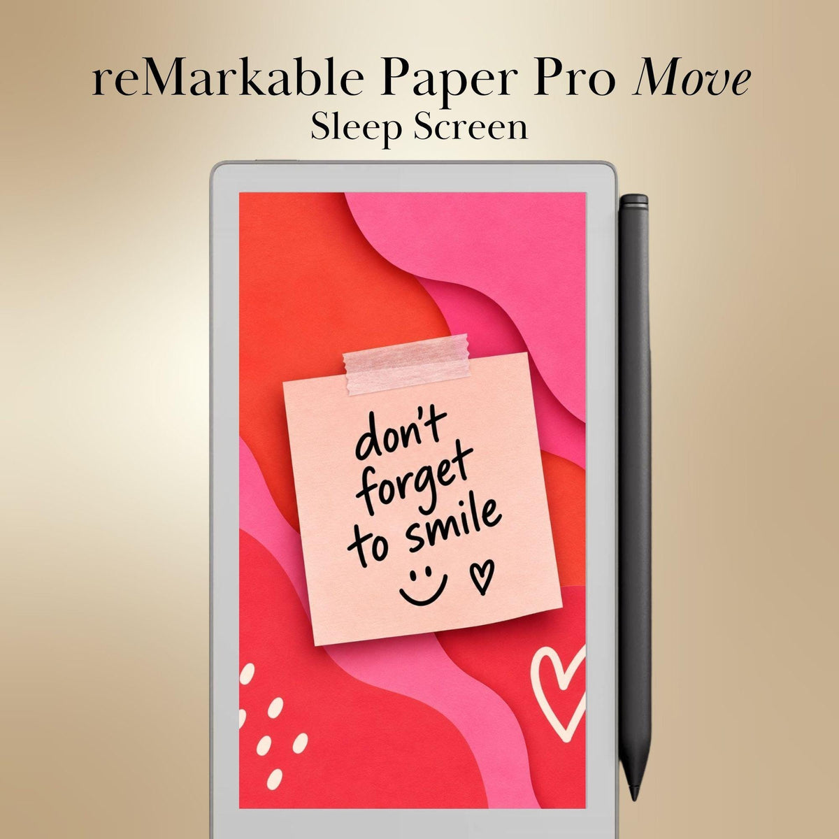 reMarkable Paper Pro Move — Gentle Affirmation Sleep Screens, papercut sticky notes