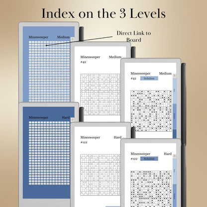 reMarkable Paper Pro Move — Minesweeper Puzzle Book, 1000+ brain games