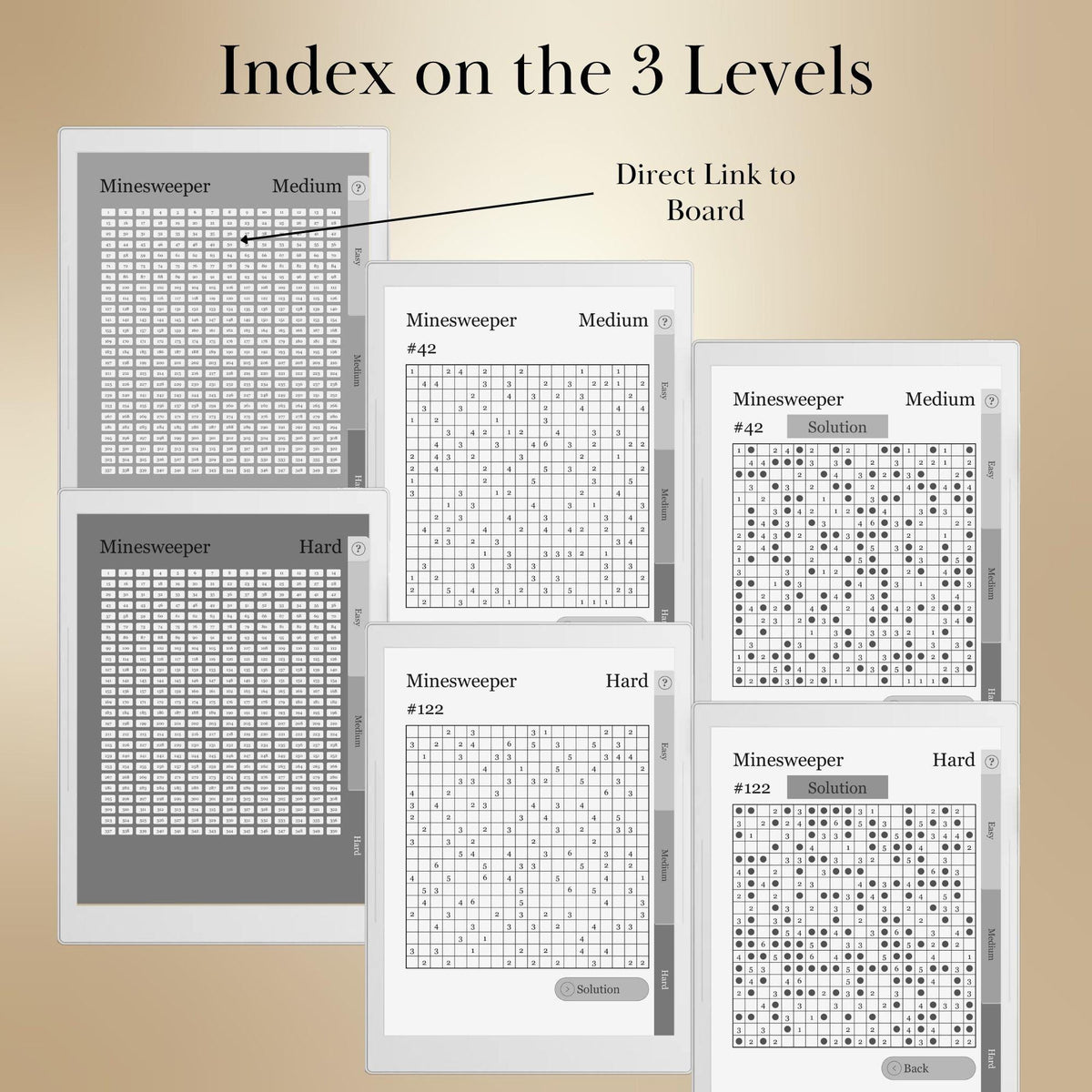Supernote A5X A6X — Minesweeper Puzzle Book, 1000+ brain games