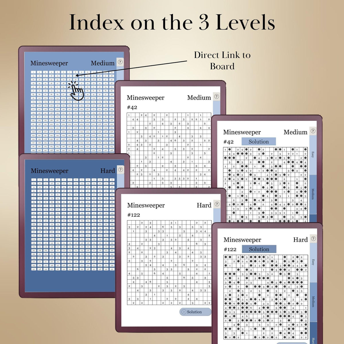 Kindle Scribe — Minesweeper Puzzle Book, 1000+ brain games