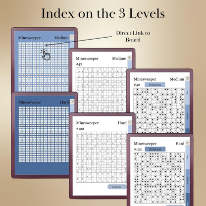 Kindle Scribe — Minesweeper Puzzle Book, 1000+ brain games