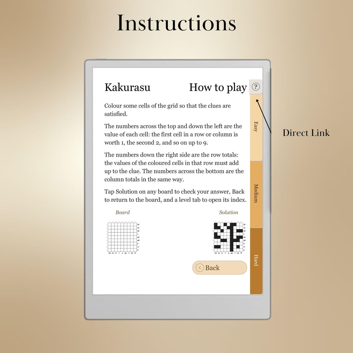 reMarkable Paper Pro — Kakurasu Puzzle Book, 600 brain games