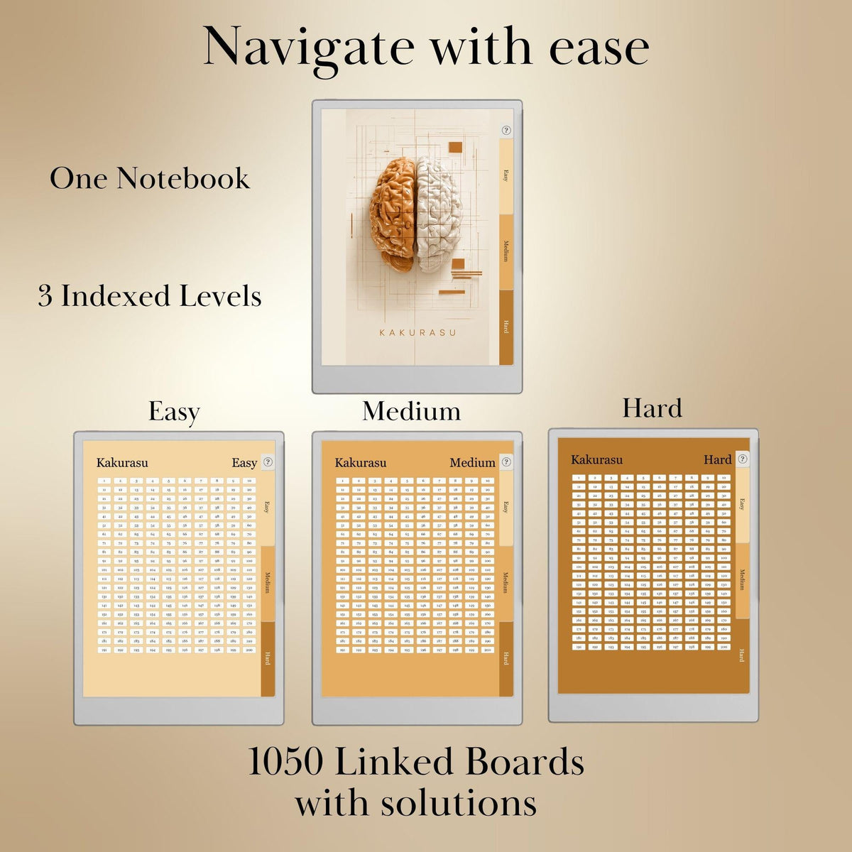 reMarkable Paper Pro — Kakurasu Puzzle Book, 600 brain games