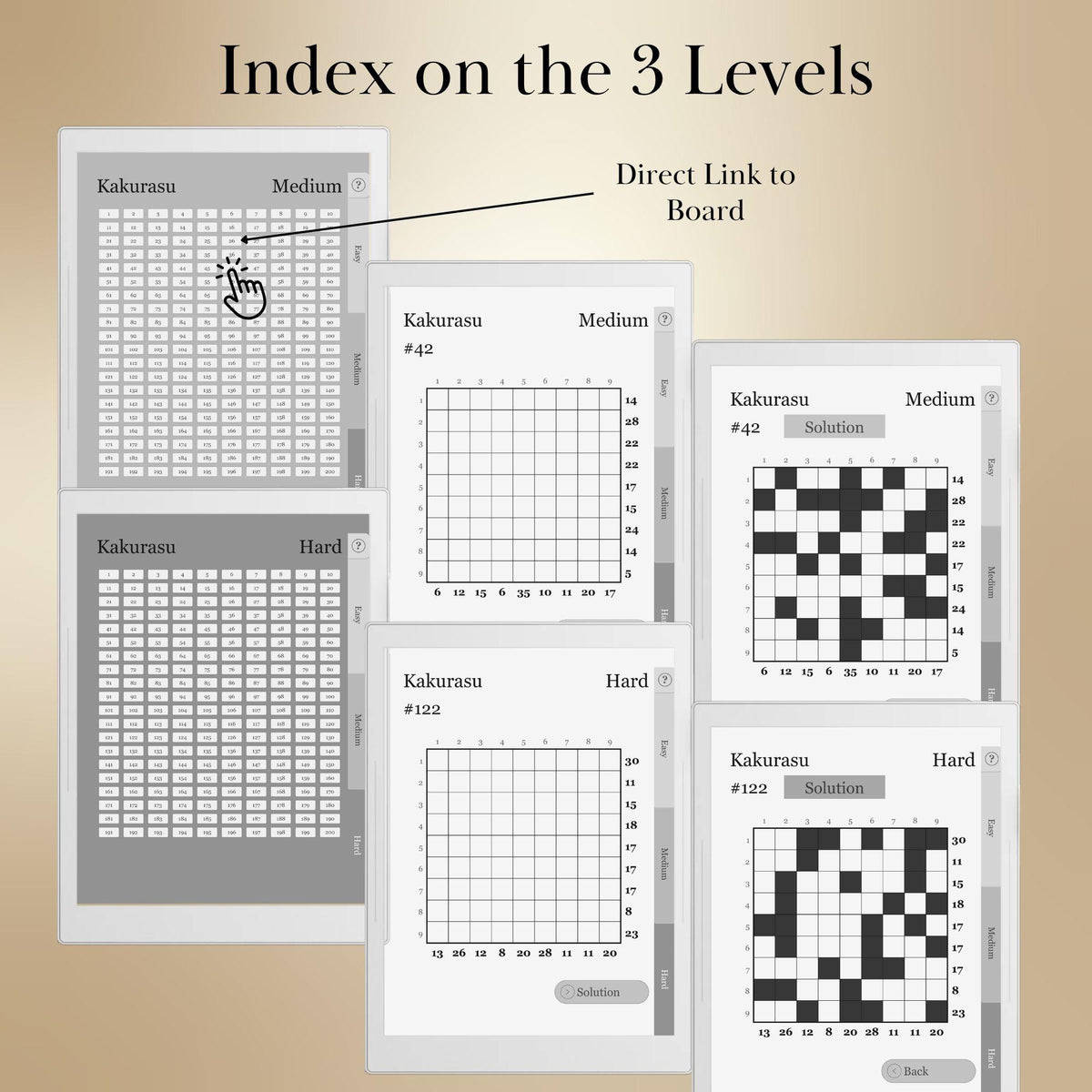 Supernote A5X A6X — Kakurasu Puzzle Book, 600 brain games