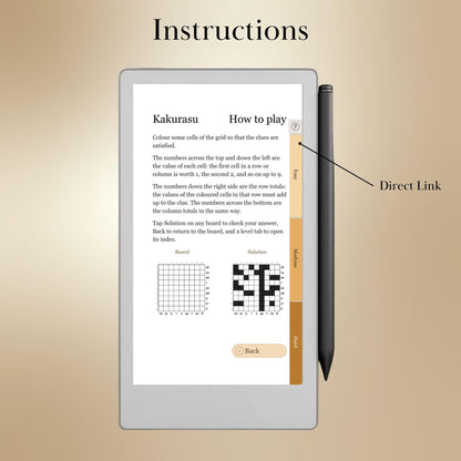reMarkable Paper Pro Move — Kakurasu Puzzle Book, 600 brain games