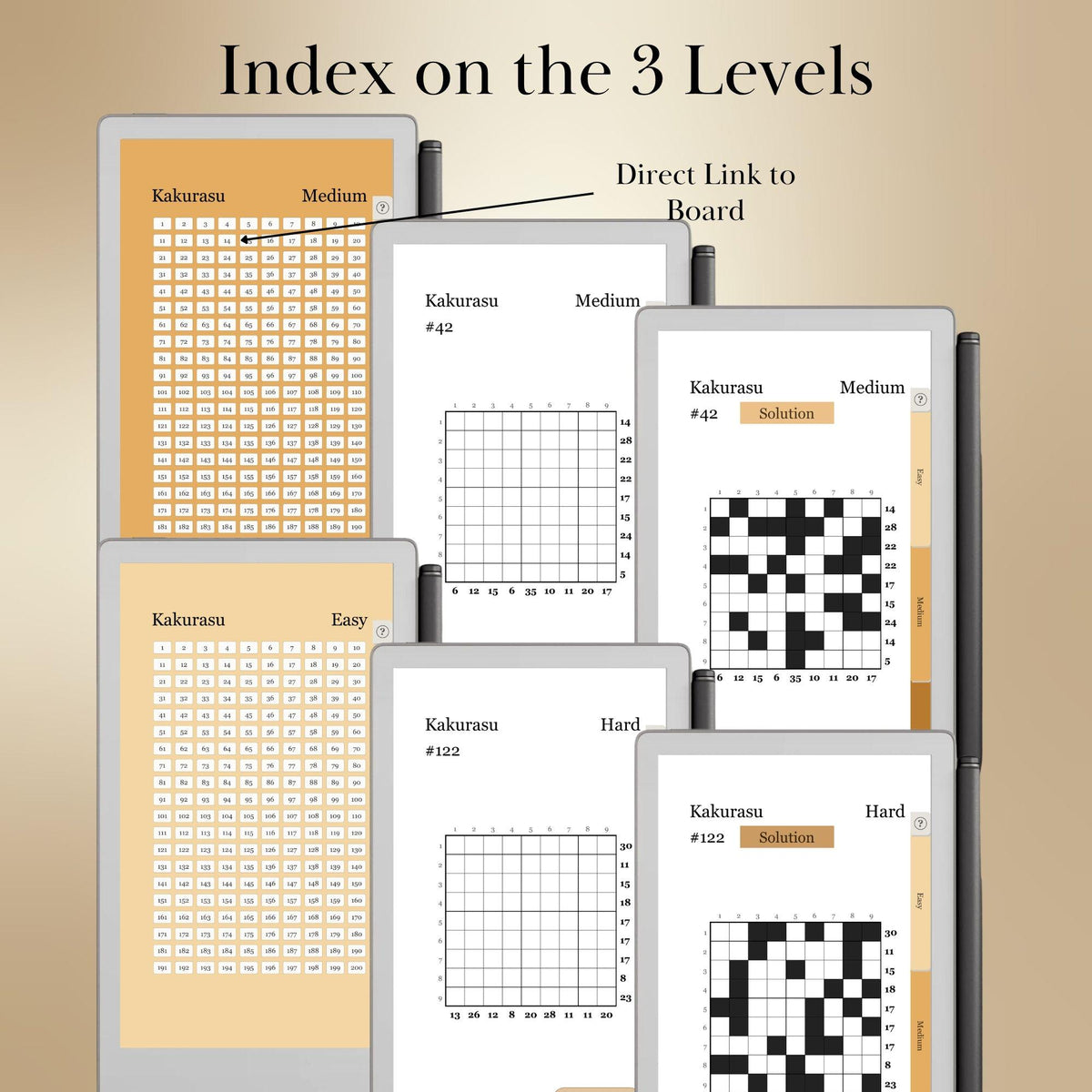 reMarkable Paper Pro Move — Kakurasu Puzzle Book, 600 brain games