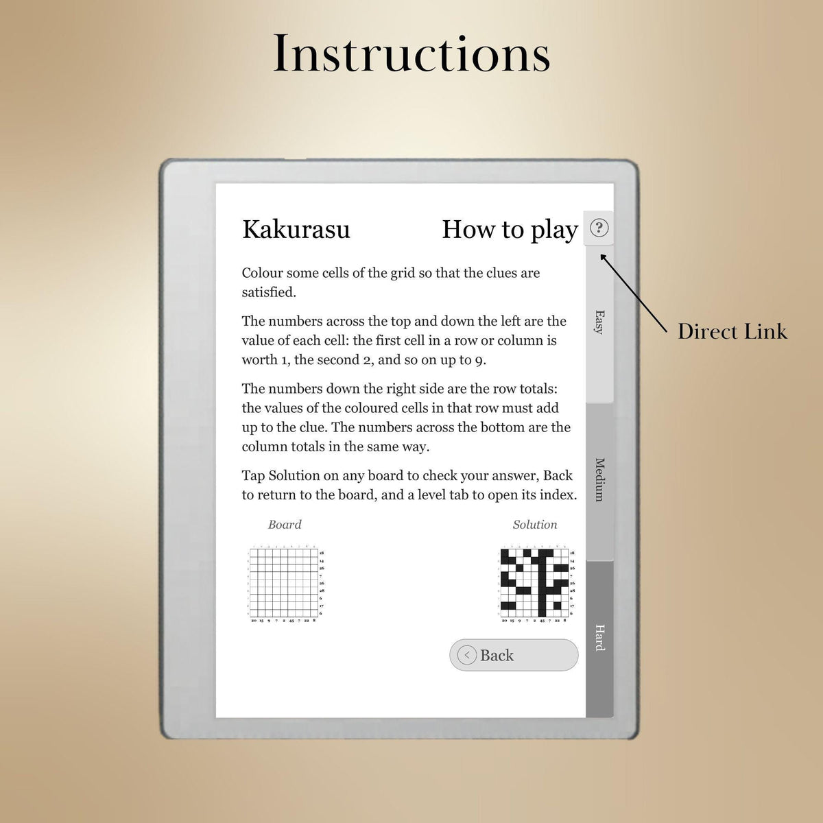 reMarkable Paper Pure & 2 — Kakurasu Puzzle Book, 600 brain games