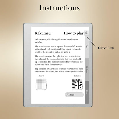 reMarkable Paper Pure & 2 — Kakurasu Puzzle Book, 600 brain games