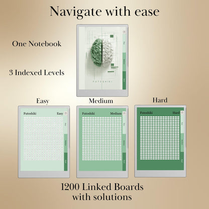 reMarkable Paper Pro — Futoshiki Puzzle Book, 1200 brain games
