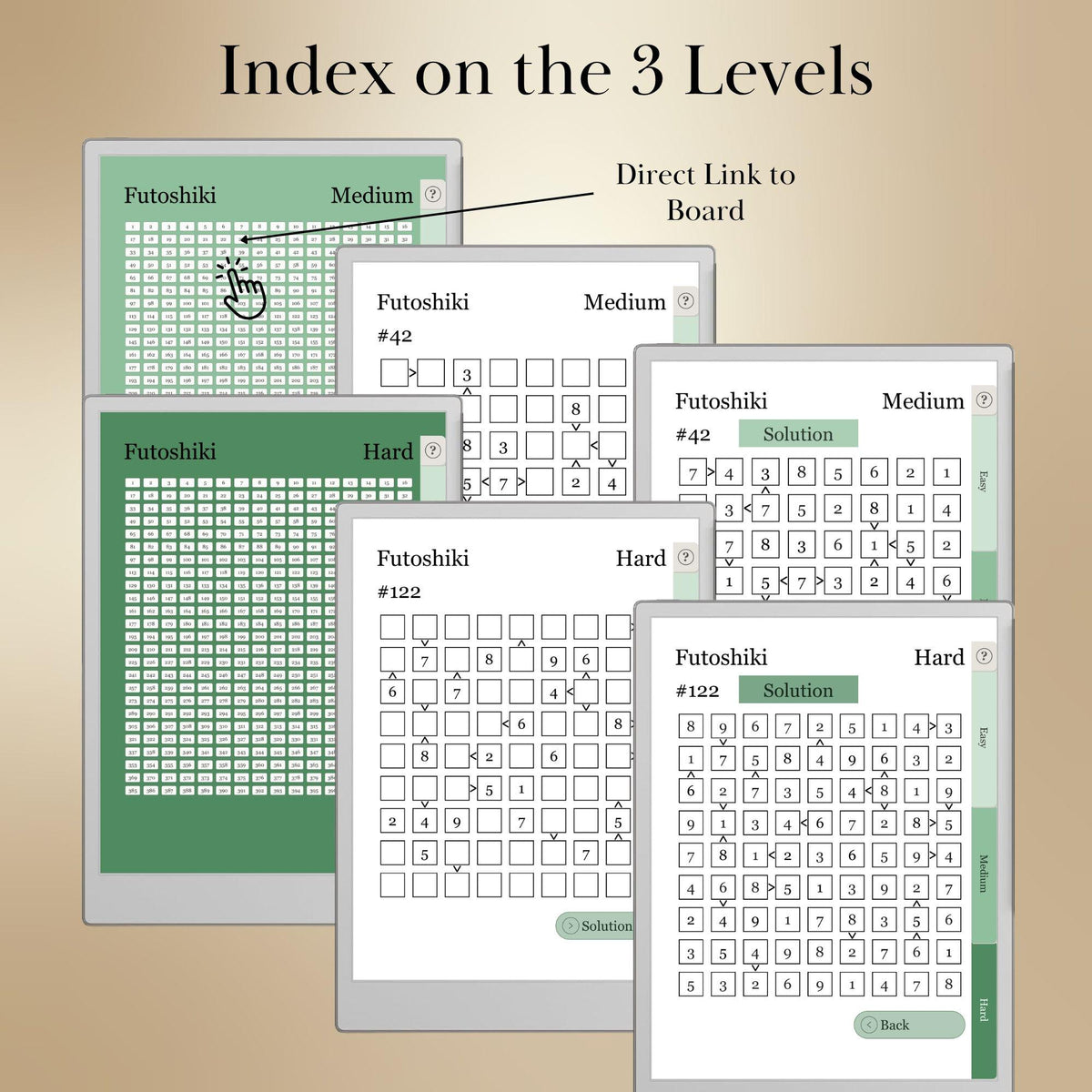 reMarkable Paper Pro — Futoshiki Puzzle Book, 1200 brain games